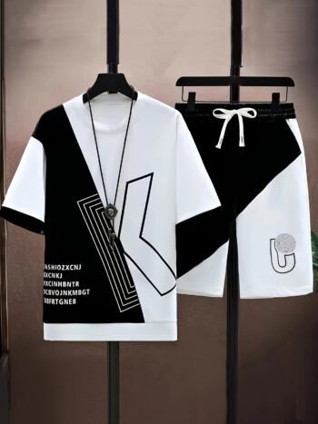 The new men's set for summer 2026 is stylish and cool with 3D printed letters It is lightweight breathable soft and comfortable
